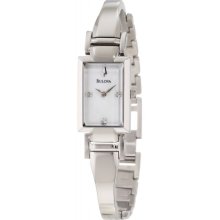 Bulova Watch, Womens Diamond Accent Stainless Steel Bangle Bracelet 18