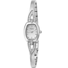 Bulova Women's Silver Petite Dress Watch W/ Dazzling Swarovski Crystals 43l62