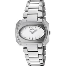 Bulova Women's Swiss Quartz Diamond Accent Case Stainless Steel Watch