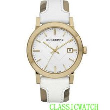 Burberry Check Fabric Webbing And Genuine Leather -- For Ladies