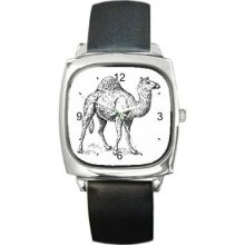 Camel Black and White Unisex Square Wrist Watch