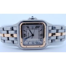 Cartier Panther 18k Yellow Gold & Stainless Steel 1 Gold Row Watch