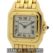 Cartier Panthere Collection Panthere Ladies 22mm 18k Yellow Gold Silver Roman Dial