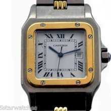 Cartier Santos Fame Men's Tutone Watch Automatic Box And Papers Steel Gold