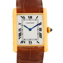 Cartier Tank Classic Paris 18k Yellow Gold Mens Watch