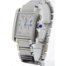 Cartier Tank Steel Francaise Chronograph Watch Jewels In Time