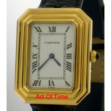 Cartier Vintage Large 18k Yellow Gold Manual Like New in Box