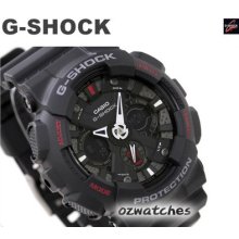 Casio G-shock 35mm Bold Face Ga-120 Ga-120-1adr Black 5-alarm 100% Authentic