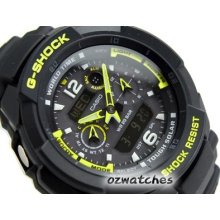 Casio G-shock Aviator G-1250b-1a G-1250b-1adr Tough Solar Black Resin Band