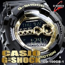 Casio G-shock Super Led X-large Face Gd-100 Gd-100gb-1 Gd-100gb-1dr Garish Black