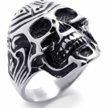 Cet Domain Sz14749679 Mens Fashionable Skull Ring Titanium Steel