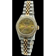 Champagne Arabic dial jubilee SS & gold bracelet rolex date just watch - Gold - Metal