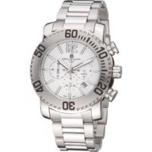 Charles-Hubert- Paris 3855-W White Dial Chronograph Watch