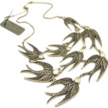 Chic Flying Swallows Bib Necklace