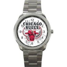 Chicago Bulls Unisex Silver-Tone Sports Metal Watch 08