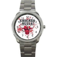 Chicago Bulls Unisex Silver-Tone Sports Metal Watch 07