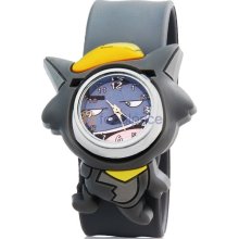 Childrenâ€™s Cute Wolf Design Watch with Plastic Strap (Gray)