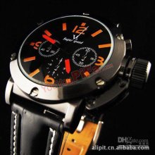 Christmas Gift. New Design 6 Hands Men's Wrist Quartz Watch With Bla