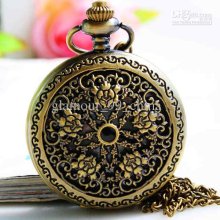 Christmas Gifts Precision Vine Cutout Quartz Flip Pocket Watch Guali