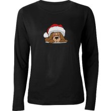 Christmas Puppy Womens Long Sleeve T-Shirt