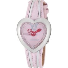 Chronotech Children's Pink Dial Heart Shaped Leather Quartz Watch ...