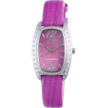 Chronotech Children's Purple Dial Crystal Bezel Leather