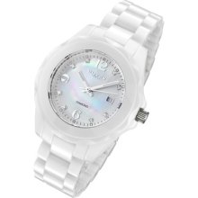 Cirros Milan Ladies White Ceramic Watch With Diamonds 2418l-w