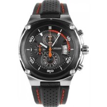 Citizen Chronograph Wr 100m Gent's Leather Sports Watch An3455-13e