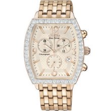 Citizen Eco Drive Ladies Fb1273-57a Swarovski Crystal Chrono Rose Tone Watch