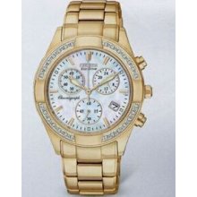 Citizen Eco Drive Rose Gold Regent Chronograph Watch With White Dial