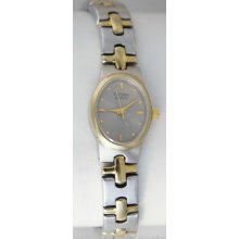 Citizen Woman's Quartz Two Tone Oval Silver Dial