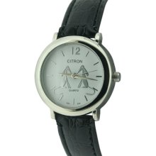 Citron Women's Quartz Watch With White Dial Analogue Display And Black Plastic Or Pu Strap Asl250/A