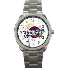 Cleveland Cavaliers Unisex Silver-Tone Sports Metal Watch 06