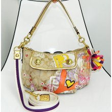 Coach Poppy Groovy Applique 15040 Graffiti Multi Color Crossbody Hippie Purse