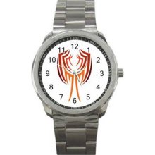 Colored Tattoo Unisex Silver-Tone Sports Metal Watch 18