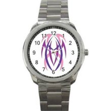 Colored Tattoo Unisex Silver-Tone Sports Metal Watch 14