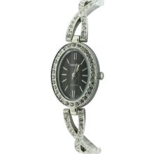 Cosmopolitan Women's Quartz Watch With Black Dial Analogue Display And Silver Bracelet Cos484/C