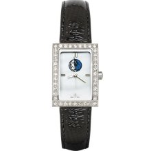 Dallas Mavericks Women's Black Leather Strap Allure Watch