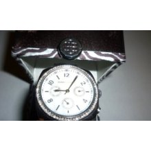 Dana Buchman Silver-tone Crystal Bezel Ladies Watch