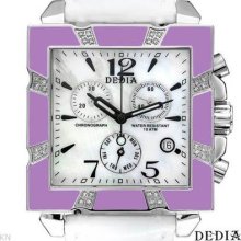 Dedia Chronograph Swiss Movement Diamond Ladies Watch Violet/silver/white