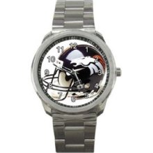 Denver BRONCOS Football Sports Metal Watch NEW!