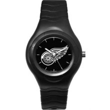 Detroit Red Wings Shadow Black Sports Watch with White Logo LogoArt