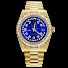 Diamond bezel dial rolex president Day-Date watch lady