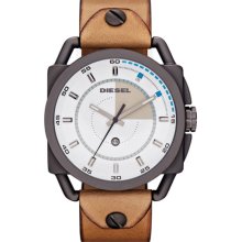 DIESEL 'Descender' Leather Strap Watch, 50mm