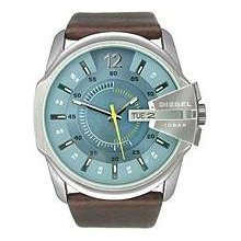 Diesel Men's Leather Strap Blue Dial Watch (DZ1399)