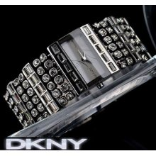 Dkny Ladie's Grey Crystals Collection Sexy And Cute Watch Ny3969