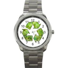 Earth Day Unisex Silver-Tone Sports Metal Watch 08