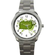 Earth Day Unisex Silver-Tone Sports Metal Watch 07