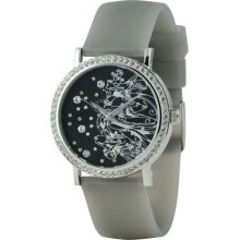 Ed Hardy Lovebirds Silicone Strap Black Dial Women's watch #LV-BK