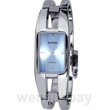 Elegant Rectangle Steel Quartz Lady Bracelet Bangle Wrist Watch Special Gift